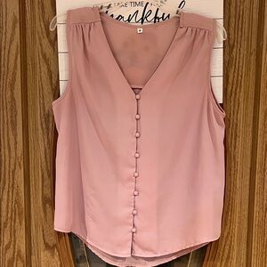 Elegant Pink Sleeveless Blouse